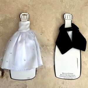 Wedding bride and groom bottle covers, new